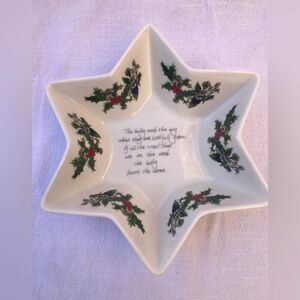 Portmeirion The Holly and The Ivy 6 point star-shaped dish Christmas Holiday